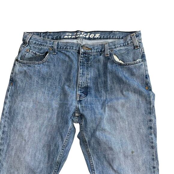 Dickies Mid Wash Straight Leg Blue Jeans Men's 38 Button Fly Casual Classic - Picture 5 of 10